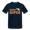 Aspen, Colorado Youth T-Shirt - Retro Mountain Youth Aspen Tee - deep navy