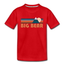 Big Bear, California Youth T-Shirt - Retro Mountain Youth Big Bear Tee - red