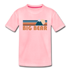 Big Bear, California Youth T-Shirt - Retro Mountain Youth Big Bear Tee - pink