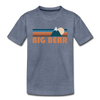 Big Bear, California Youth T-Shirt - Retro Mountain Youth Big Bear Tee - heather blue
