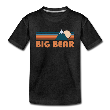 Big Bear, California Youth T-Shirt - Retro Mountain Youth Big Bear Tee - charcoal gray
