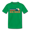 Big Bear, California Youth T-Shirt - Retro Mountain Youth Big Bear Tee - kelly green