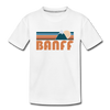 Banff, Canada Youth T-Shirt - Retro Mountain Youth Banff Tee - white