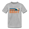 Banff, Canada Youth T-Shirt - Retro Mountain Youth Banff Tee - heather gray