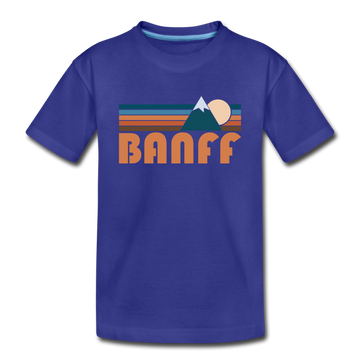Banff, Canada Youth T-Shirt - Retro Mountain Youth Banff Tee - royal blue