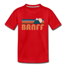 Banff, Canada Youth T-Shirt - Retro Mountain Youth Banff Tee - red