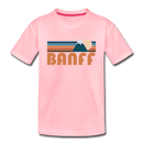 Banff, Canada Youth T-Shirt - Retro Mountain Youth Banff Tee - pink