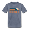 Banff, Canada Youth T-Shirt - Retro Mountain Youth Banff Tee - heather blue