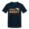 Banff, Canada Youth T-Shirt - Retro Mountain Youth Banff Tee - deep navy