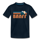 Banff, Canada Youth T-Shirt - Retro Mountain Youth Banff Tee - deep navy