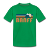 Banff, Canada Youth T-Shirt - Retro Mountain Youth Banff Tee - kelly green