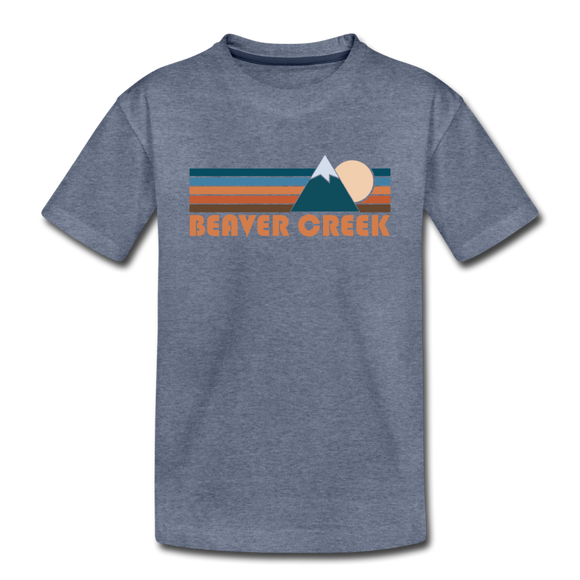Beaver Creek, Colorado Youth T-Shirt - Retro Mountain Youth Beaver Creek Tee - heather blue