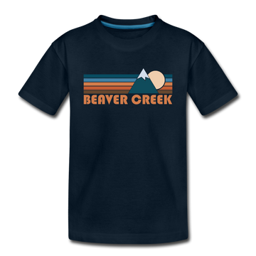 Beaver Creek, Colorado Youth T-Shirt - Retro Mountain Youth Beaver Creek Tee - deep navy