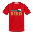 Bend, Oregon Youth T-Shirt - Retro Mountain Youth Bend Tee - red