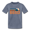 Bend, Oregon Youth T-Shirt - Retro Mountain Youth Bend Tee - heather blue