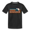 Boulder, Colorado Youth T-Shirt - Retro Mountain Youth Boulder Tee - black