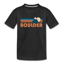 Boulder, Colorado Youth T-Shirt - Retro Mountain Youth Boulder Tee - black