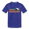 Boulder, Colorado Youth T-Shirt - Retro Mountain Youth Boulder Tee - royal blue