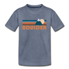 Boulder, Colorado Youth T-Shirt - Retro Mountain Youth Boulder Tee - heather blue