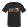 Big Sky, Montana Youth T-Shirt - Retro Mountain Youth Big Sky Tee - black