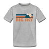 Big Sky, Montana Youth T-Shirt - Retro Mountain Youth Big Sky Tee - heather gray