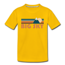 Big Sky, Montana Youth T-Shirt - Retro Mountain Youth Big Sky Tee - sun yellow