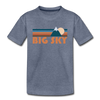 Big Sky, Montana Youth T-Shirt - Retro Mountain Youth Big Sky Tee - heather blue