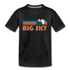 Big Sky, Montana Youth T-Shirt - Retro Mountain Youth Big Sky Tee - charcoal gray