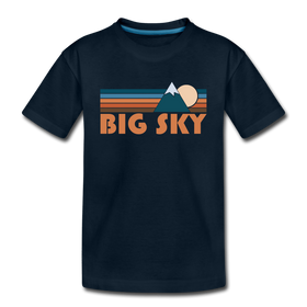 Big Sky, Montana Youth T-Shirt - Retro Mountain Youth Big Sky Tee