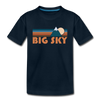 Big Sky, Montana Youth T-Shirt - Retro Mountain Youth Big Sky Tee