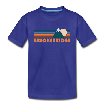 Breckenridge, Colorado Youth T-Shirt - Retro Mountain Youth Breckenridge Tee - royal blue