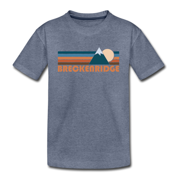 Breckenridge, Colorado Youth T-Shirt - Retro Mountain Youth Breckenridge Tee - heather blue