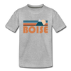 Boise, Idaho Youth T-Shirt - Retro Mountain Youth Boise Tee - heather gray