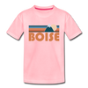 Boise, Idaho Youth T-Shirt - Retro Mountain Youth Boise Tee - pink