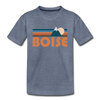 Boise, Idaho Youth T-Shirt - Retro Mountain Youth Boise Tee - heather blue