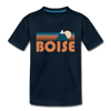 Boise, Idaho Youth T-Shirt - Retro Mountain Youth Boise Tee - deep navy
