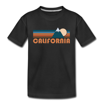 California Youth T-Shirt - Retro Mountain Youth California Tee - black