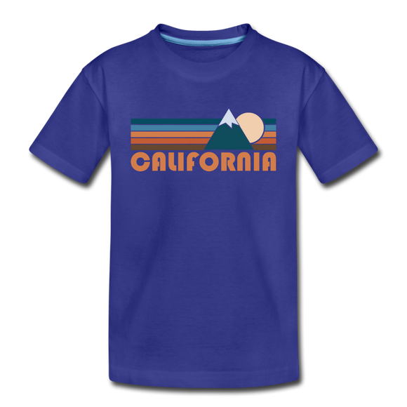 California Youth T-Shirt - Retro Mountain Youth California Tee - royal blue