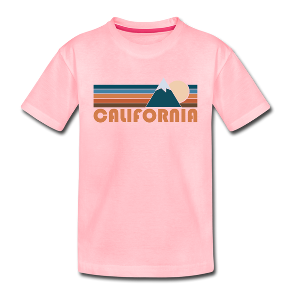 California Youth T-Shirt - Retro Mountain Youth California Tee - pink