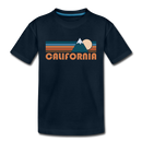 California Youth T-Shirt - Retro Mountain Youth California Tee - deep navy