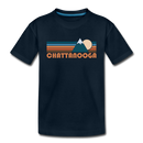 Chattanooga, Tennessee Youth T-Shirt - Retro Mountain Youth Chattanooga Tee - deep navy