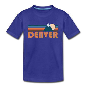 Denver, Colorado Youth T-Shirt - Retro Mountain Youth Denver Tee - royal blue