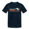 Colorado Springs, Colorado Youth T-Shirt - Retro Mountain Youth Colorado Springs Tee - deep navy