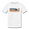 Colorado Youth T-Shirt - Retro Mountain Youth Colorado Tee - white