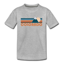 Colorado Youth T-Shirt - Retro Mountain Youth Colorado Tee - heather gray