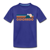 Colorado Youth T-Shirt - Retro Mountain Youth Colorado Tee - royal blue