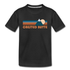 Crested Butte, Colorado Youth T-Shirt - Retro Mountain Youth Crested Butte Tee - black