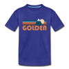 Golden, Colorado Youth T-Shirt - Retro Mountain Youth Golden Tee - royal blue