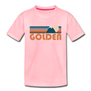 Golden, Colorado Youth T-Shirt - Retro Mountain Youth Golden Tee - pink