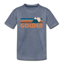 Golden, Colorado Youth T-Shirt - Retro Mountain Youth Golden Tee - heather blue